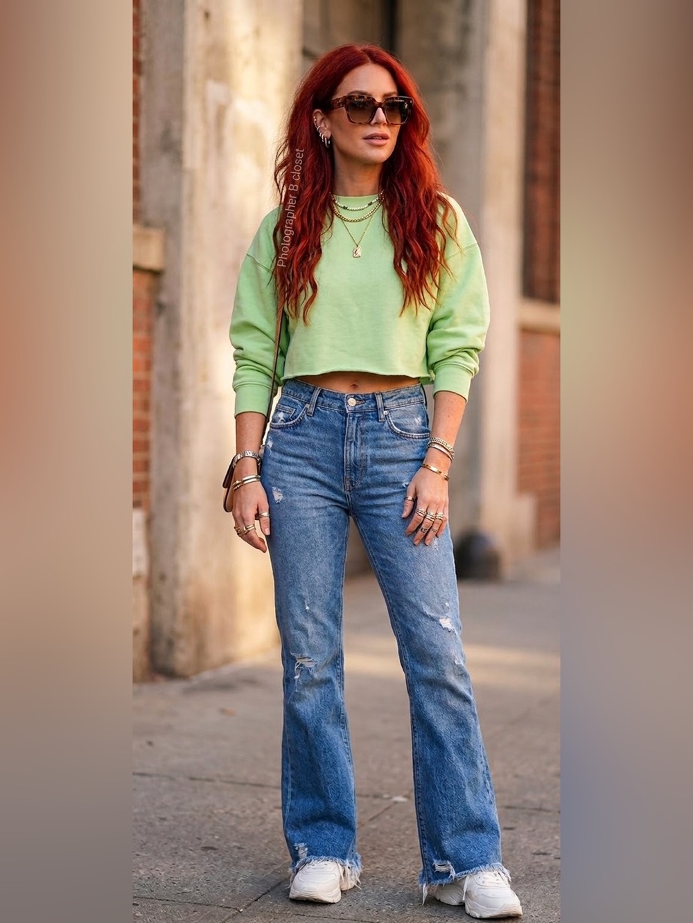 WeWoreWhat cropped sweatshirt solid fair green